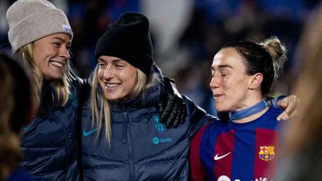 Las futbolistas del Barça Femenino festejan la Supercopa de España