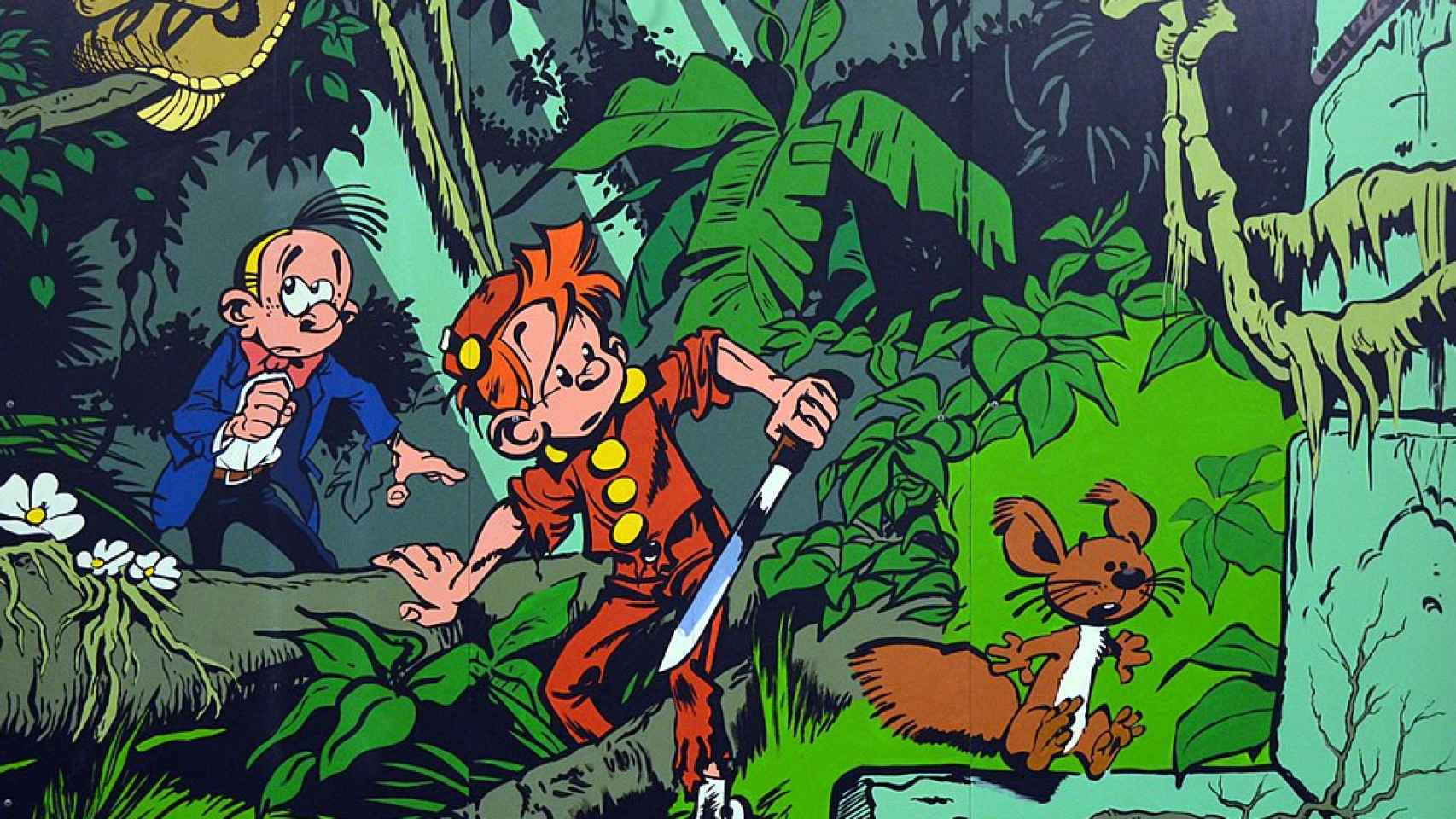 'Spirou' y 'Fantasio', en una  ilustración de André Franquin