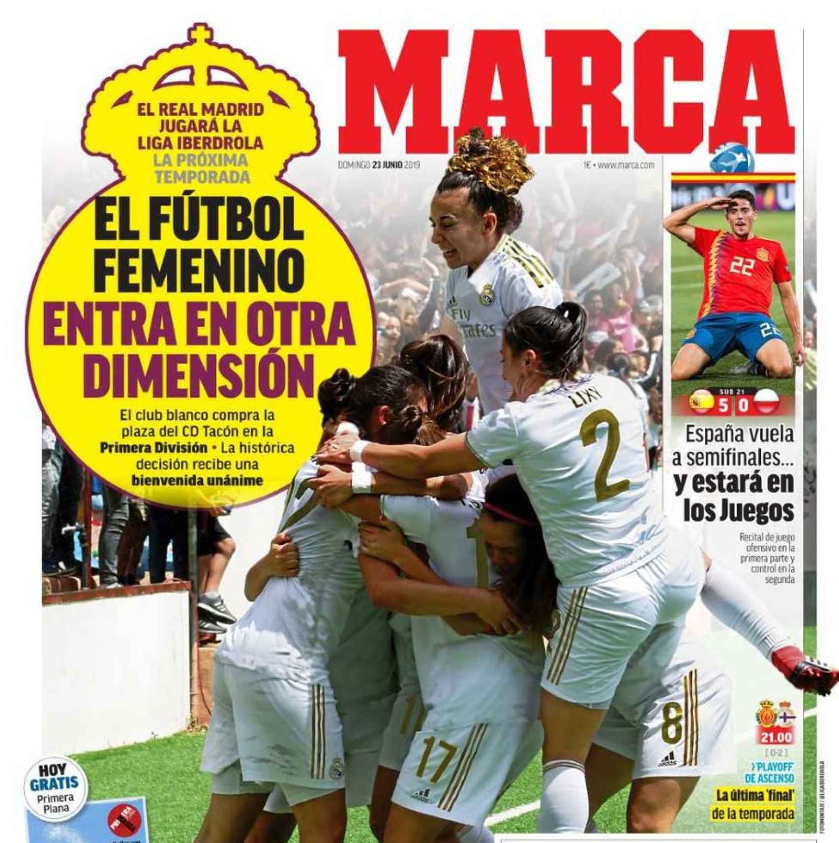 La portada del diario 'Marca' cuando el Real Madrid adquirió el CD Tacón