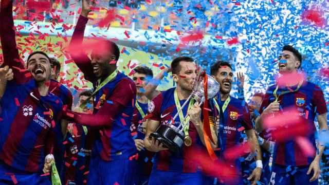 La felicidad del Barça de fútbol sala tras ganar la Copa de España contra ElPozo