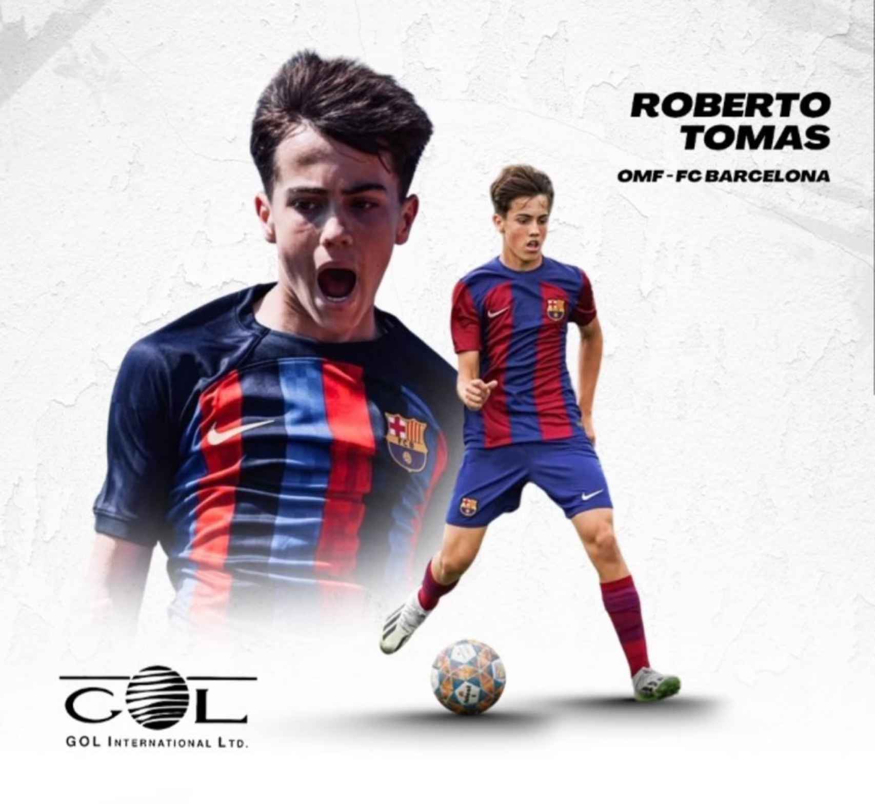 Roberto Tomás, jugador del Cadete A del Barça, presentado por Gol International