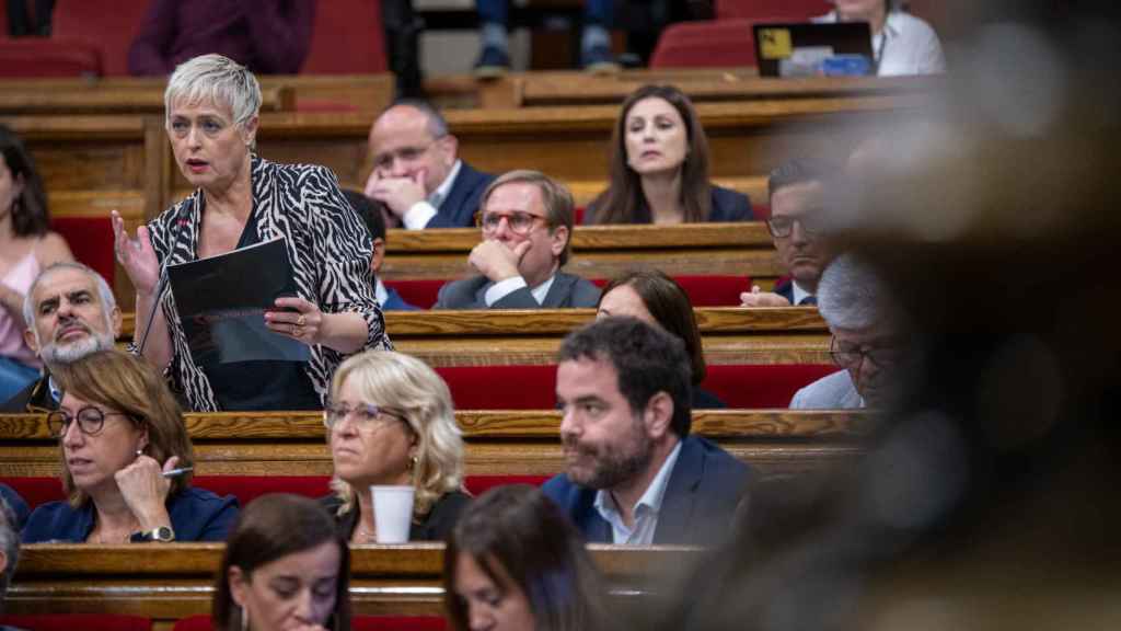 La portavoz de Cs, Anna Grau, en el hemiciclo del Parlament