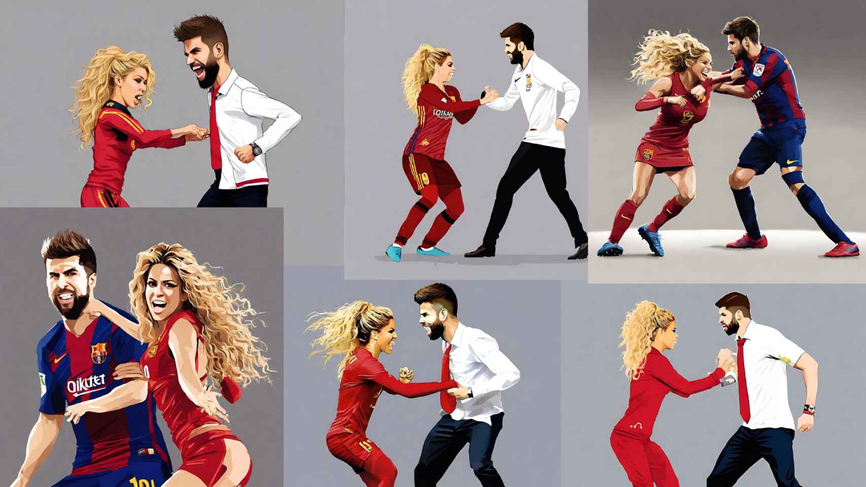 Montajes realizados con IA de Shakira y Piqué peleando (2)