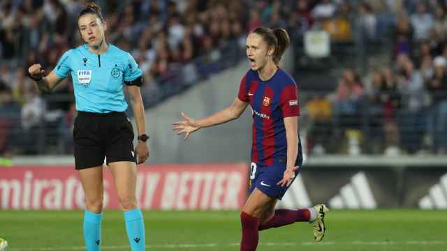 Caroline Graham Hansen celebra un gol contra el Real Madrid Femenino