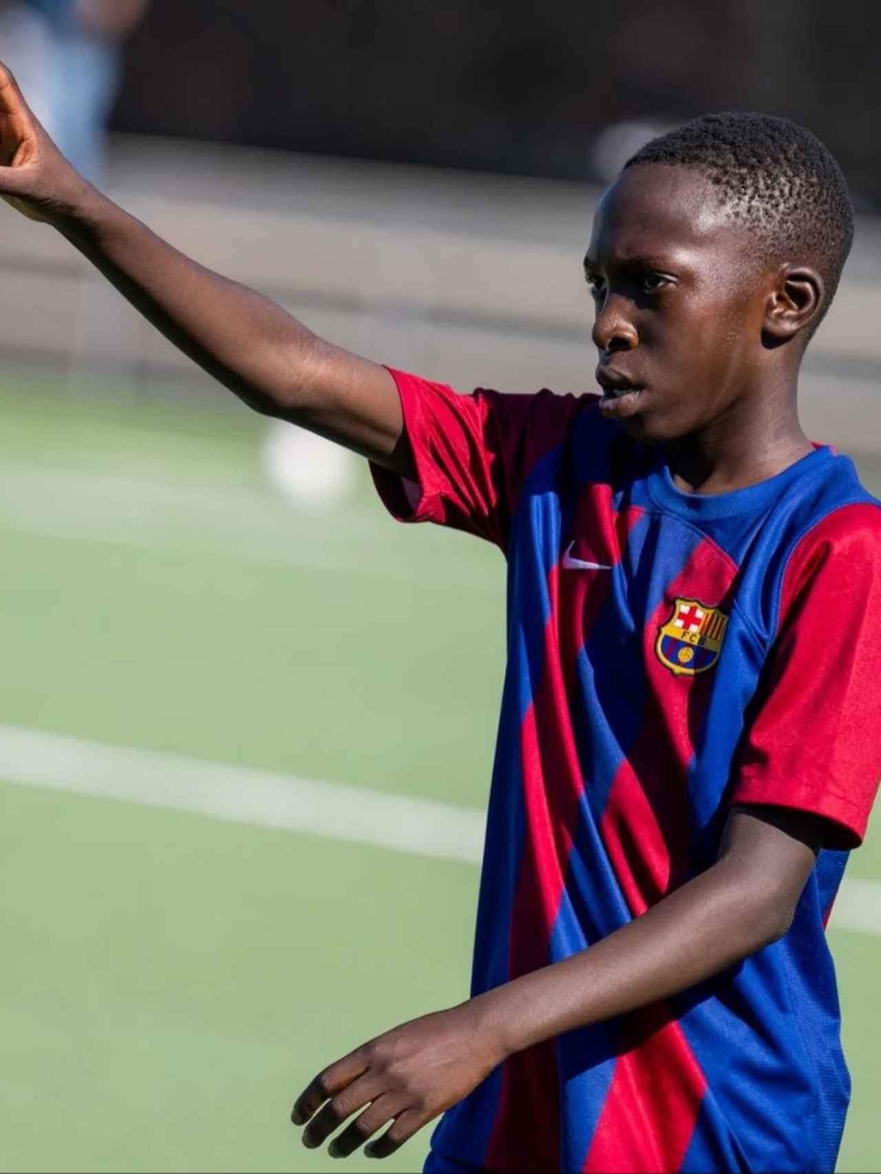 Fode Diallo, en un partido con el infantil A del Barça