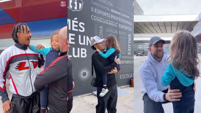 Los jugadores del Barça comparten una emotiva tarde con Romeo