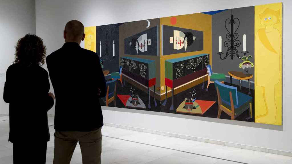 El lienzo de Eduardo Arroyo ‘El Museo del Descubrimiento de día–El Museo del Descubrimiento de noche’ (1992).