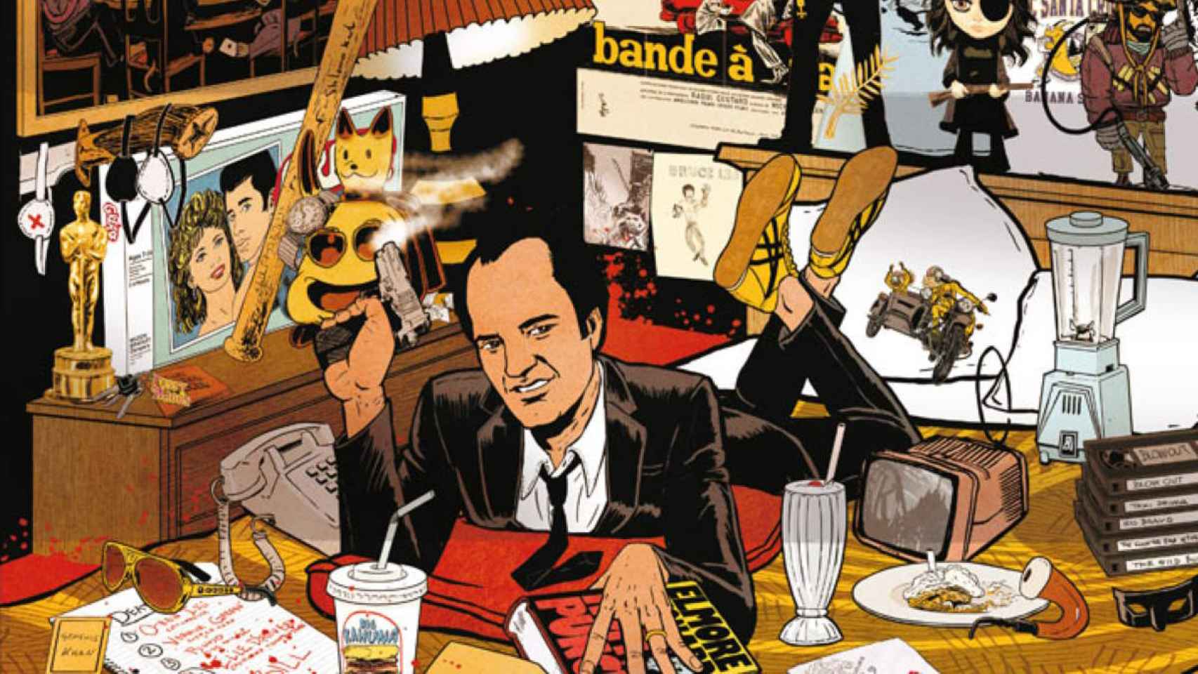 Una imagen de la novela gráfica 'Quentin Tarantino por Quentin Tarantino', de Amazing Ameziane