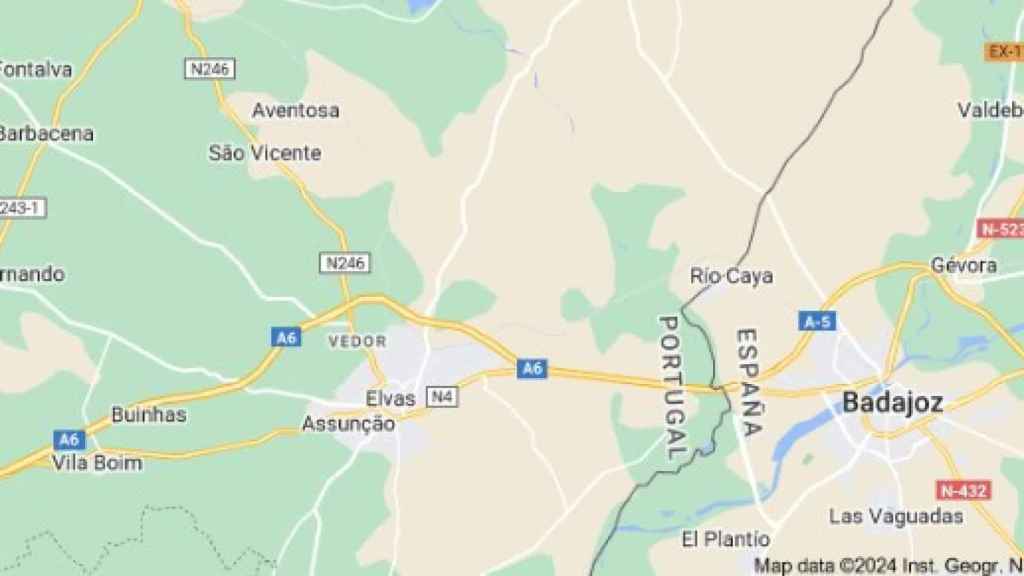 Ubicación de Elvas respecto a Badajoz | MAPS