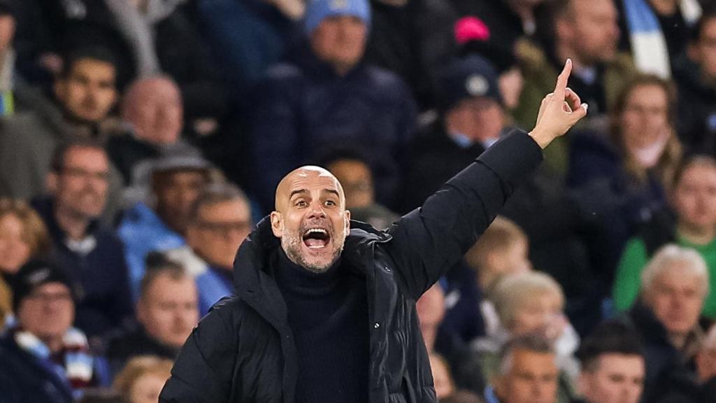 Pep Guardiola, en un partido del Manchester City