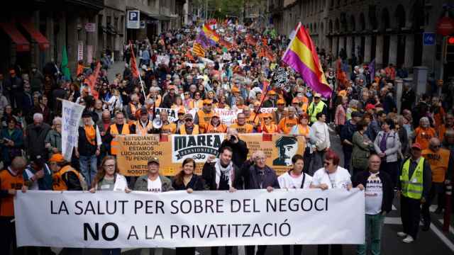 Manifestación en defensa de la sanidad pública en Barcelona