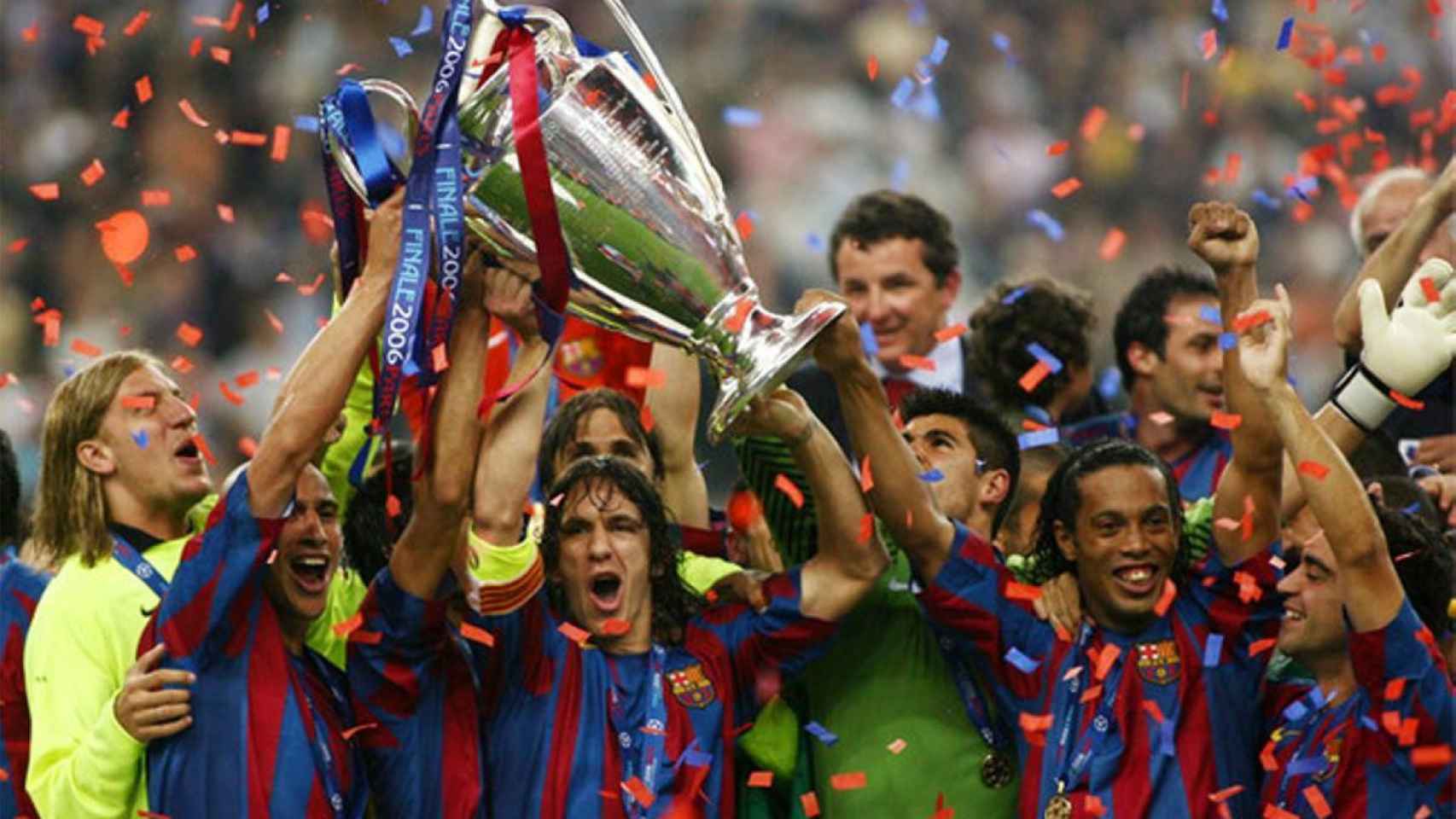 El Barça celebra la Champions de 2006