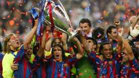 El Barça celebra la Champions de 2006