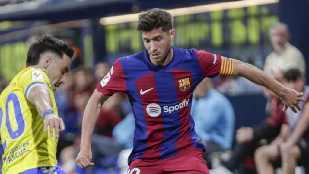 Sergi Roberto, en una lance del partido contra el Cádiz