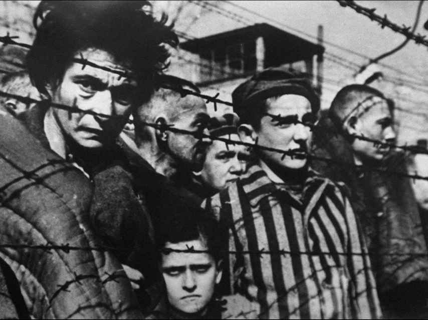 Prisioneros del campo de Auschwitz