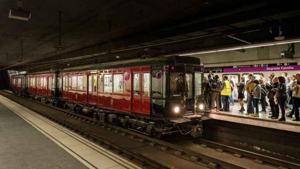 Un vagón antiguo del metro de Barcelonaa