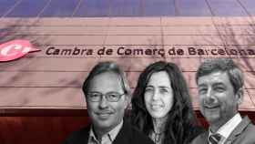 Josep Santacreu, Mònica Roca y Joan Canadell en la Cámara de Comercio de Barcelona