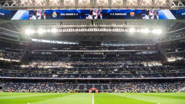 El Santiago Bernabéu, poco antes de un partido entre el Real Madrid y el Barça