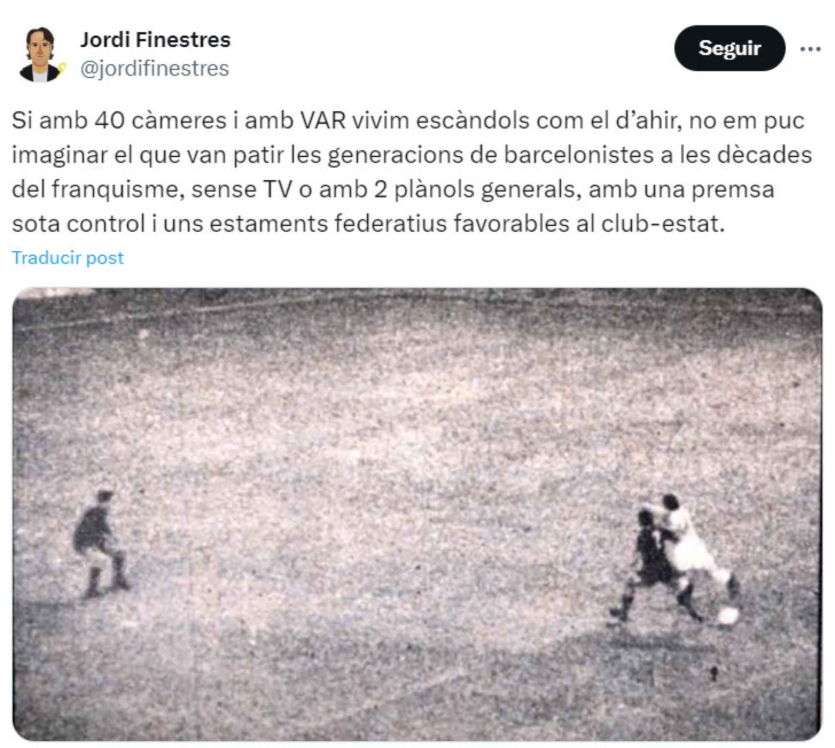 Jordi Finestres, asesor institucional de Joan Laporta, estalla en Twitter tras el clásico