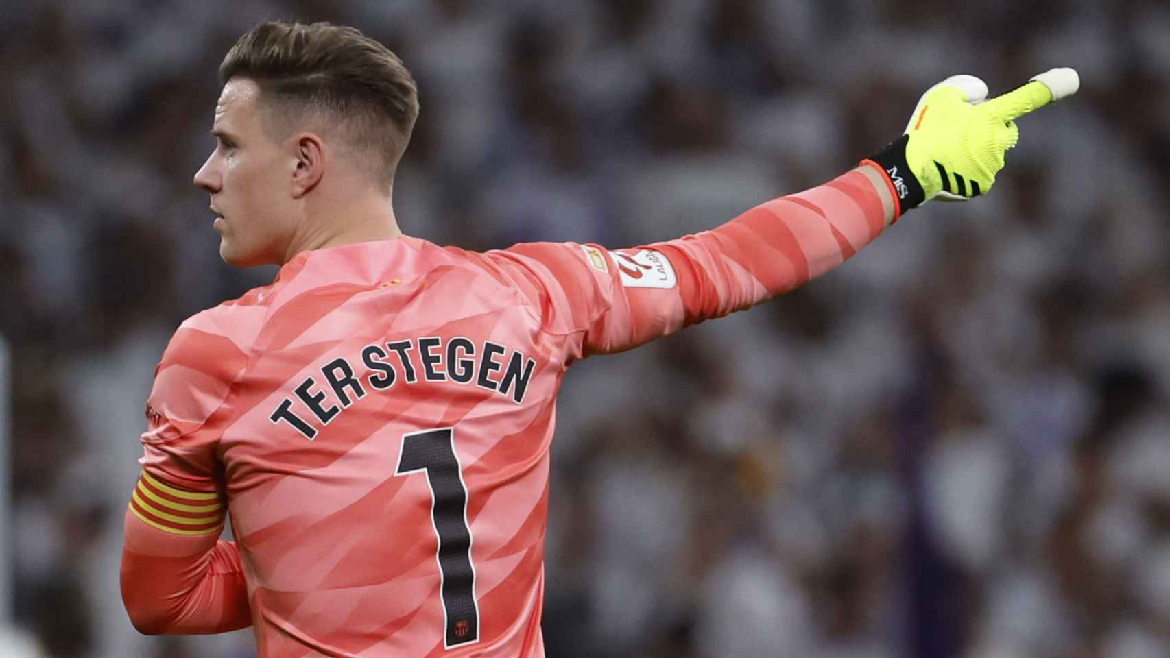 Ter Stegen, durante el Real Madrid-Barça de Liga