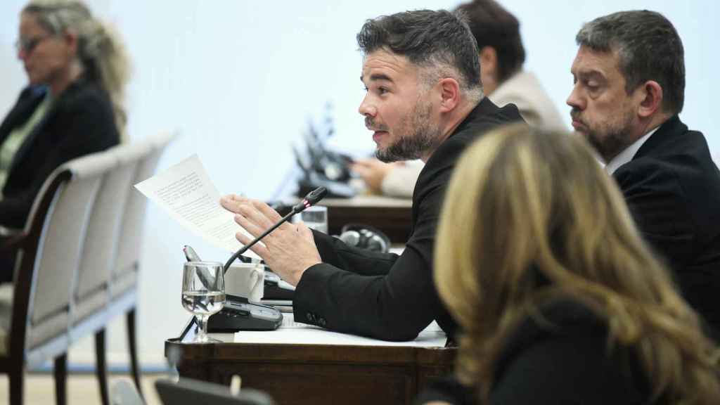 El portavoz de ERC en el Congreso, Gabriel Rufián, en la comisión de investigación sobre el 'caso Koldo'
