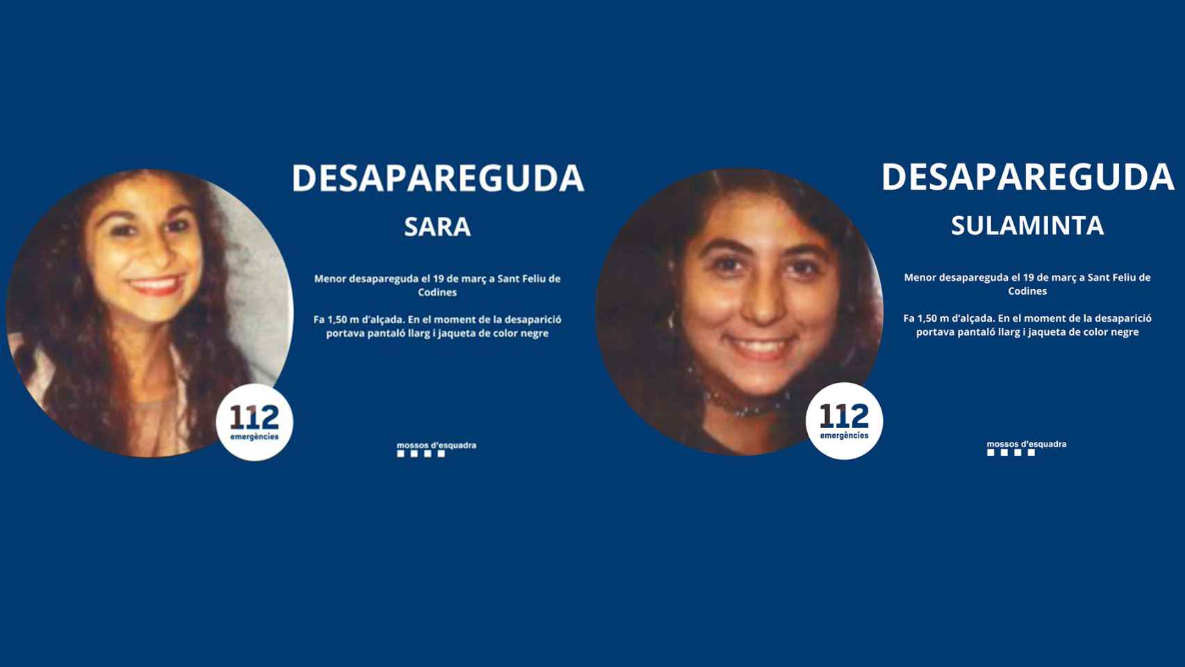 Sara y Sulaminta, las menores desaparecidas en Sant Feliu de Codines