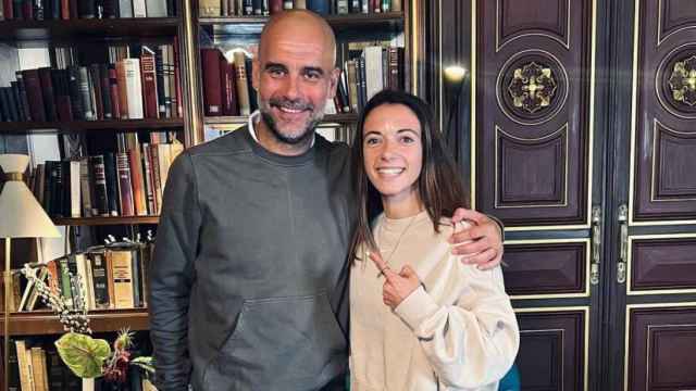 Aitana Bonmatí y Pep Guardiola