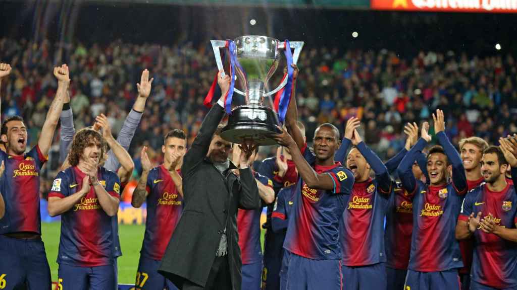 Tito Vilanova celebra la Liga de 2013