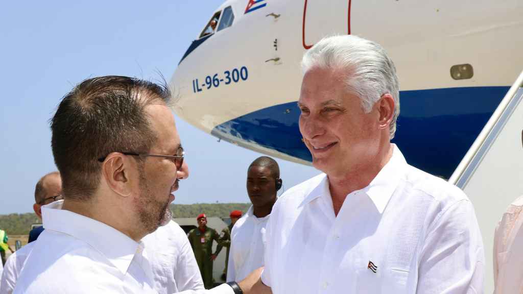 El presidente de Cuba, Miguel Díaz, en su reciente visita a Venezuela