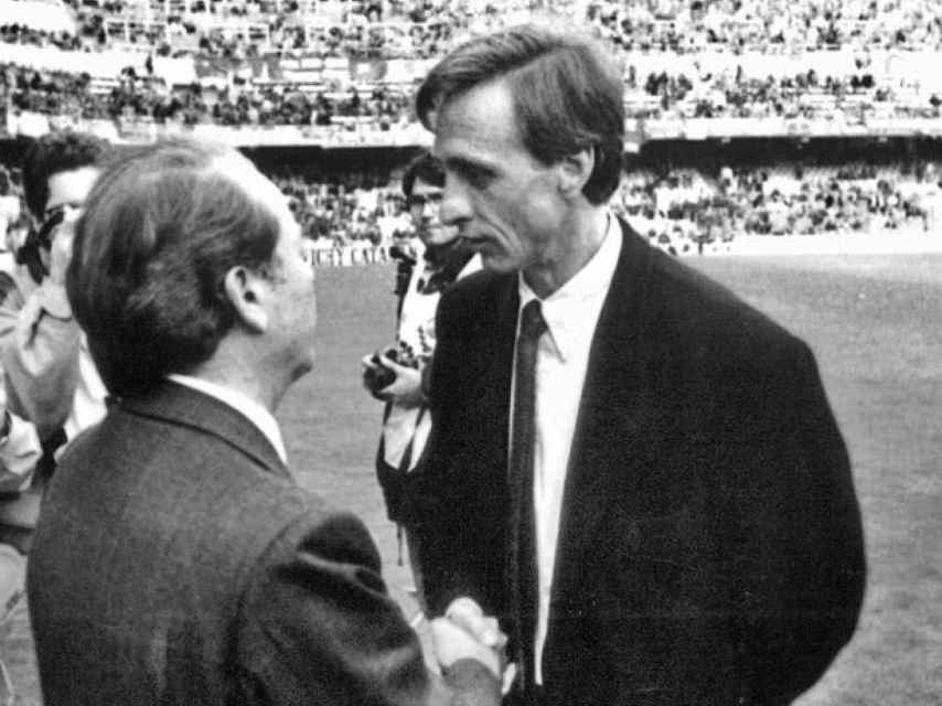 José Luis Núñez junto a Johan Cruyff en los años 90