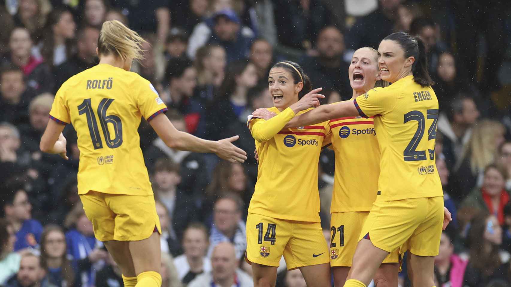 La inmensa alegría del Barça Femenino por el gol de Aitana Bonmatí contra el Chelsea