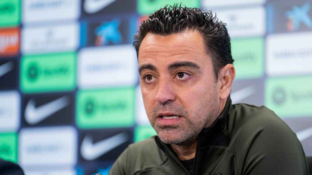 Xavi Hernández en rueda de prensa antes de recibir al Valencia