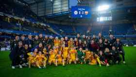 El Barça Femenino celebra su clasificación a la final de la Champions League