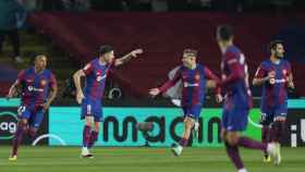 Fermín celebra su gol al Valencia