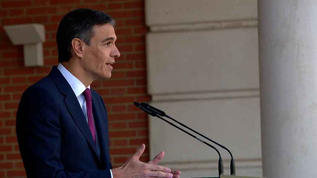 El presidente del Gobierno, Pedro Sánchez, en rueda de prensa