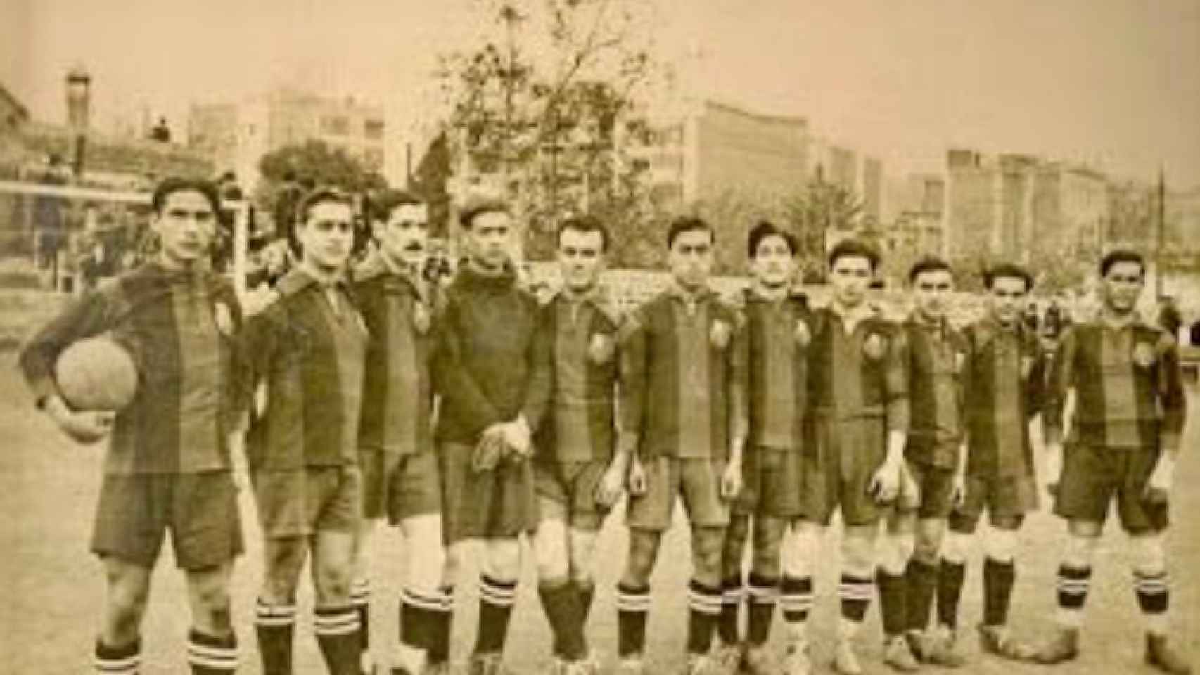 Un equipo del Barça en la década de 1910