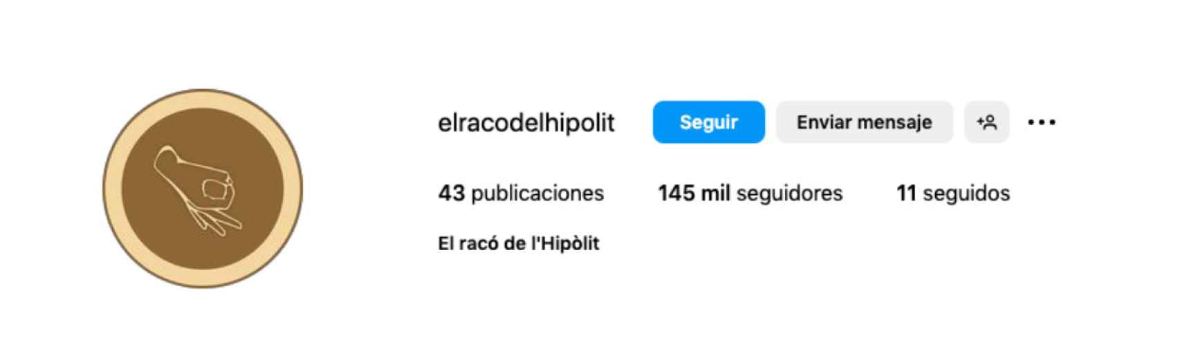 Perfil de Instagram de 'El Racó de l'Hipòlit'