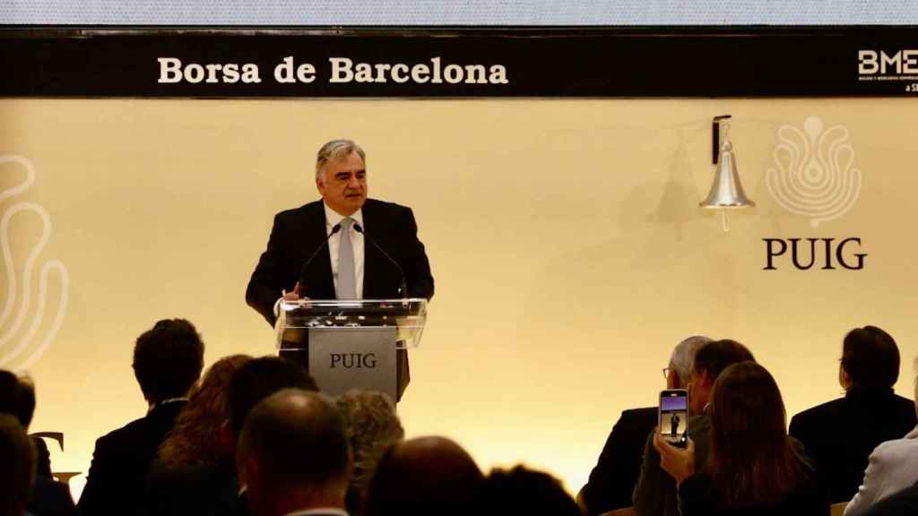Javier Hernani, CEO de BME, celebra la salida a Bolsa de Puig, a 3 de mayo de 2024
