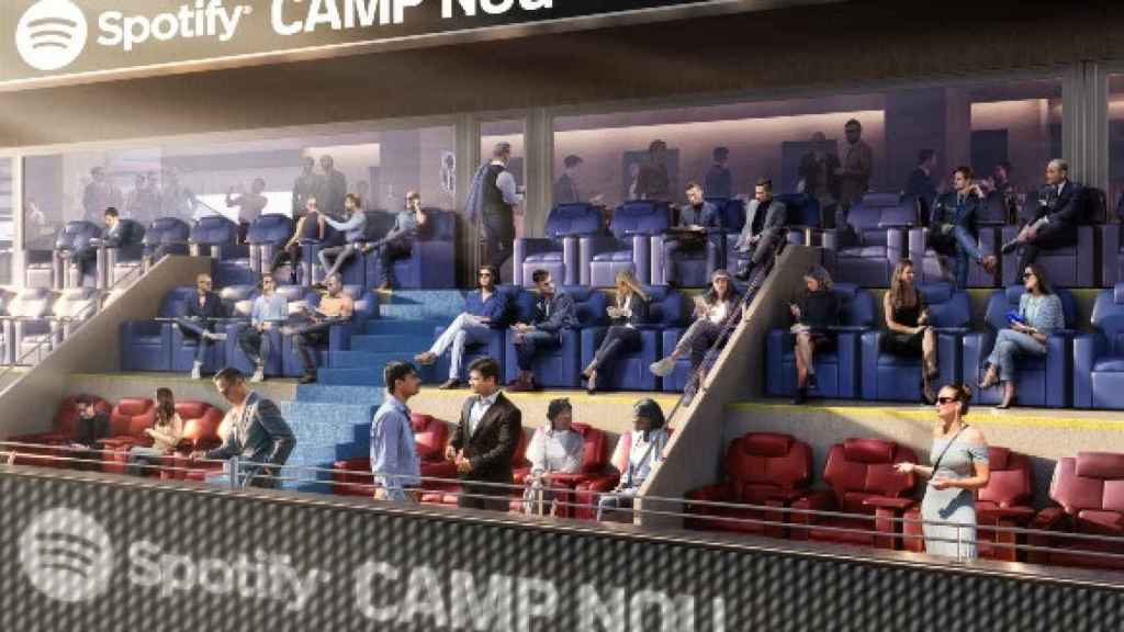 'Render' de los palcos VIP del nuevo Camp Nou