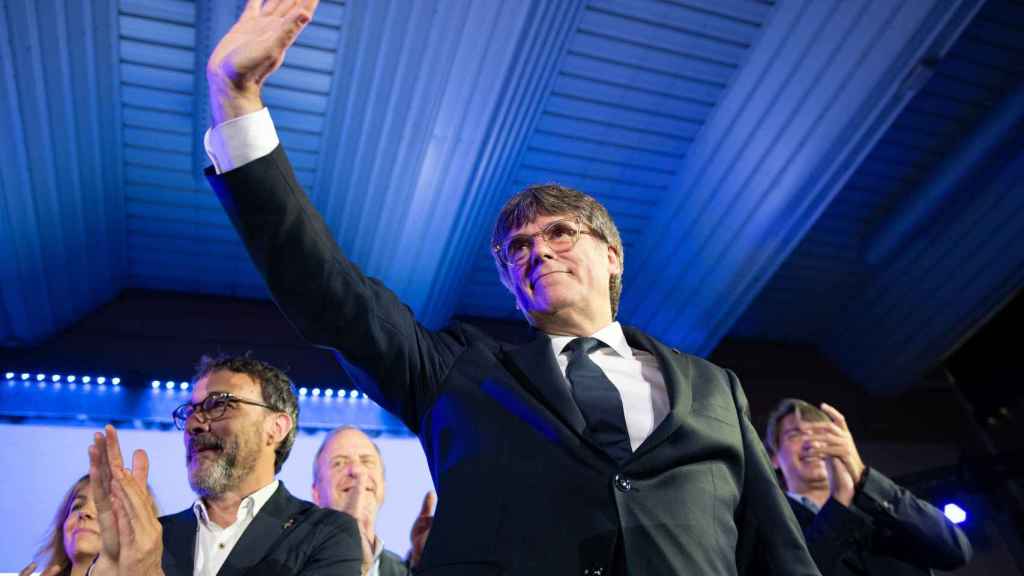 Carles Puigdemont, en un acto de campaña