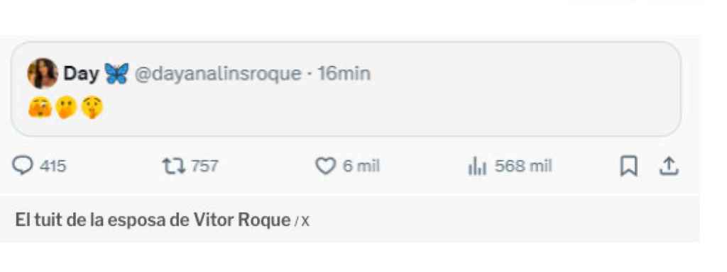 Tuit de la esposa de Vitor Roque tras la derrota del Barça en Girona