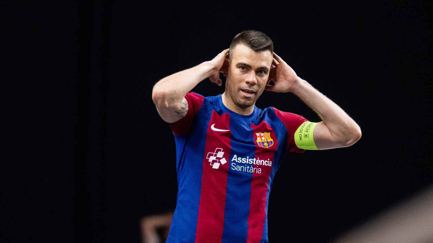 Sergio Lozano se lamenta durante la final de Champions League contra Palma Futsal