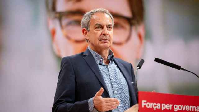 El expresidente del Gobierno, Jose Luis Rodríguez Zapatero, en un mitin del PSC