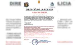 Imagen del correo fraudulento del que alertan los Mossos d'Esquadra