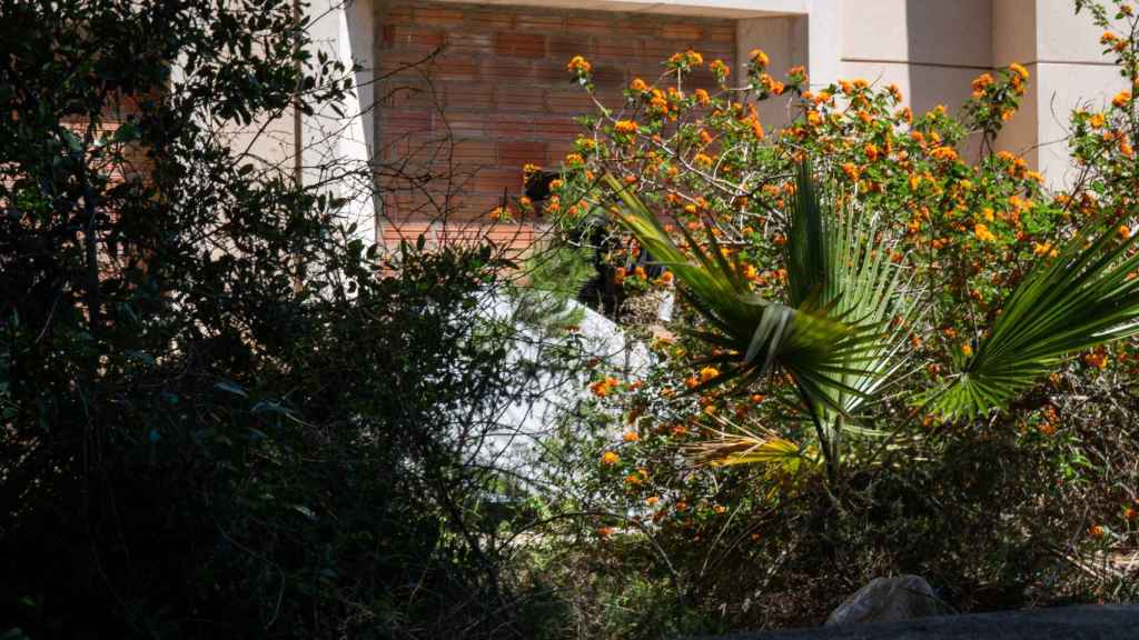 Una de las tiendas de campaña de los okupas en el jardín del palacete de la mafia georgiana