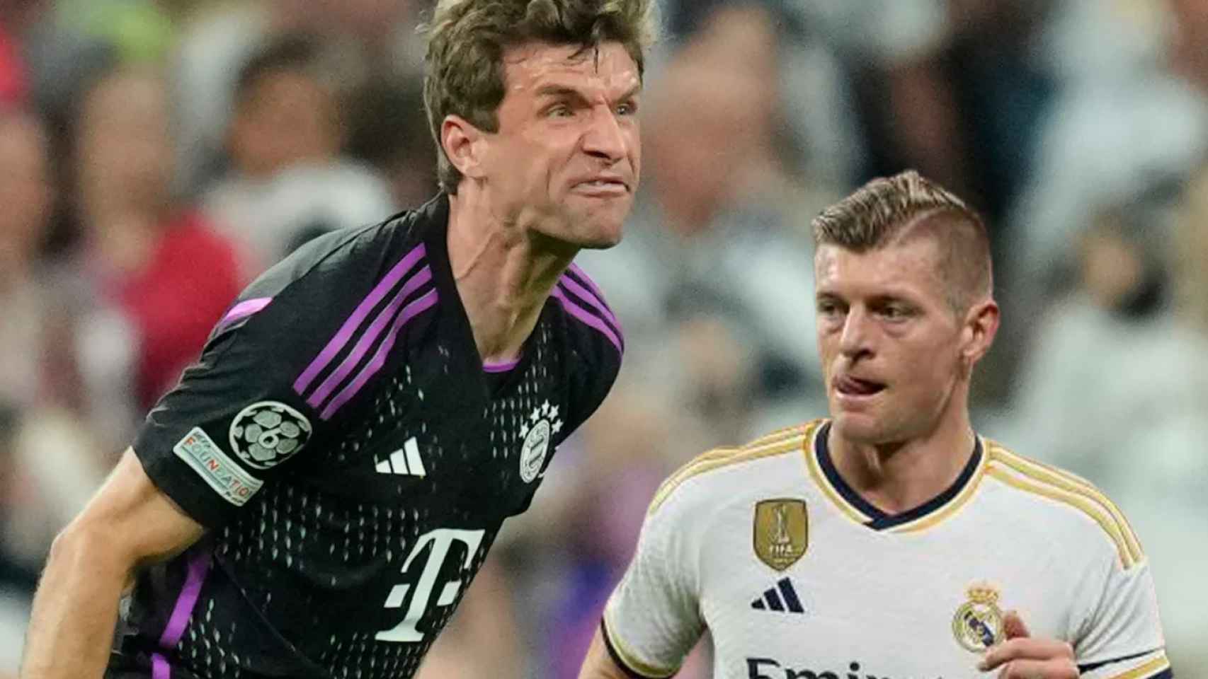 Thomas Müller grita al árbitro del Real Madrid-Bayern de Múnich