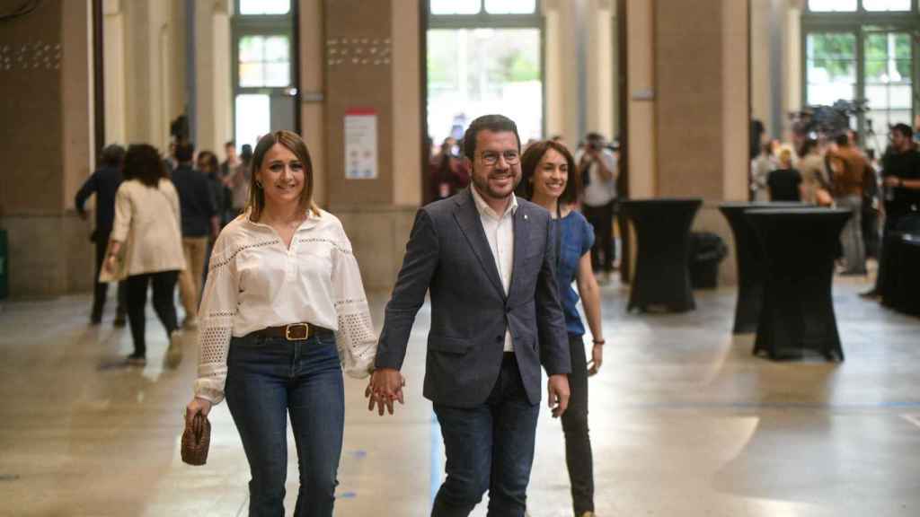 Pere Aragonès a la llega de la sede electoral de ERC