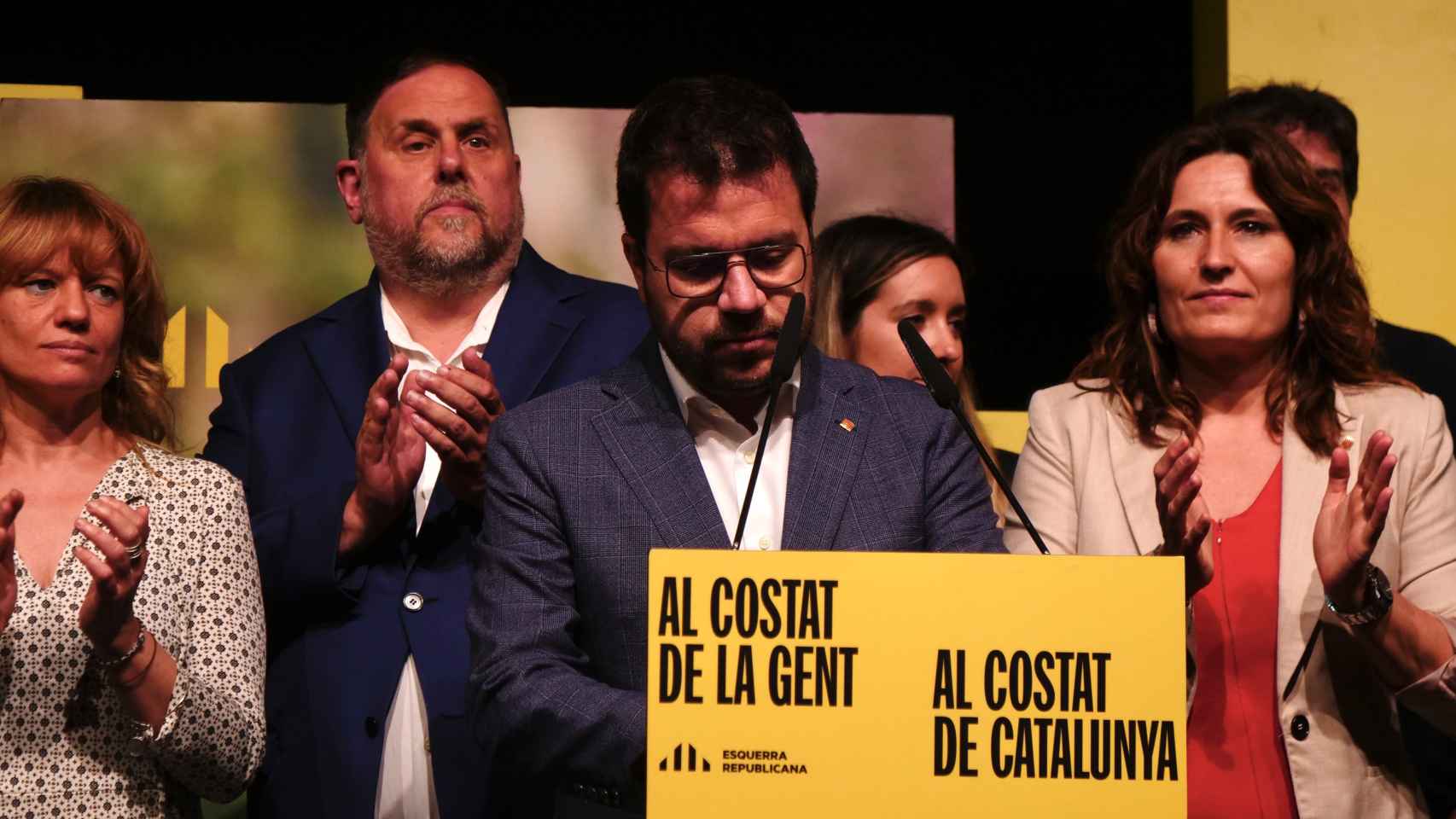 El 'president' Pere Aragonès y candidato a la reelección por ERC; con una electoral hoy