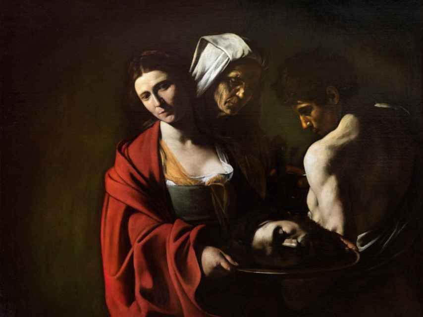 C5: El lienzo de Caravaggio ‘Salomé con la cabeza del Bautista’, que ahora se exhibe en la Galería de las Colecciones Reales, en Madrid.