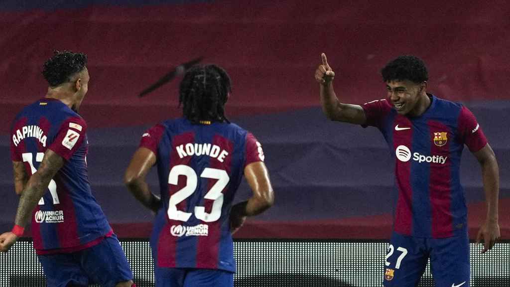 Lamine Yamal celebra su gol contra la Real Sociedad